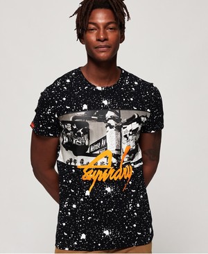 Superdry LA Crew Férfi Pólók Fekete | RKXWC4609